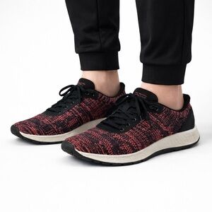 Size 10 (EU 41) Rieker Women’s Knit Sneakers Black Pink Walking Shoes Lace Up